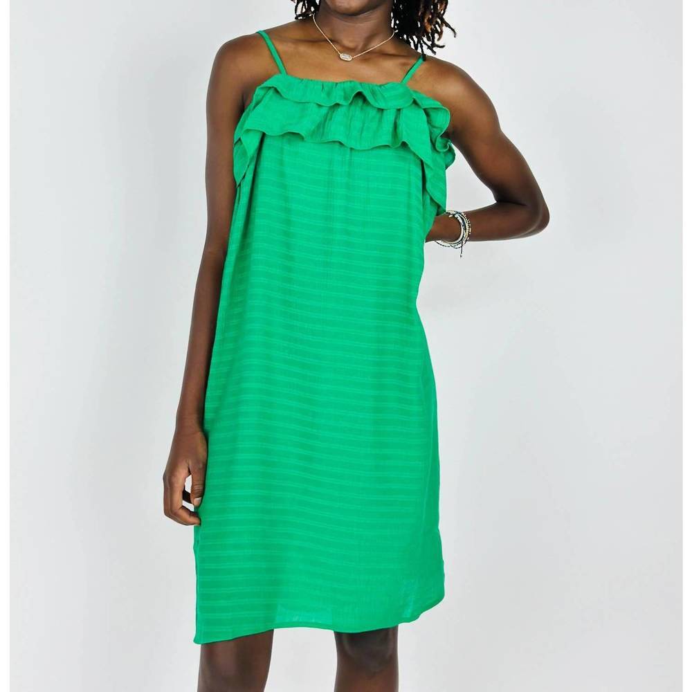 NEW COMPANIA FANTASTICA girl's ruffled tank dress in green